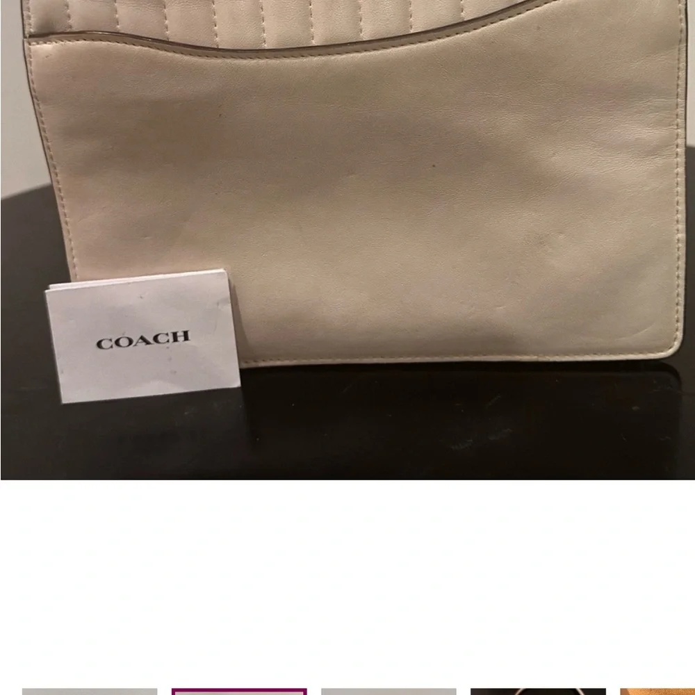 Coach Quilted Crossbody Bag in Cream with Gold Hardware - Picture 2 of 5